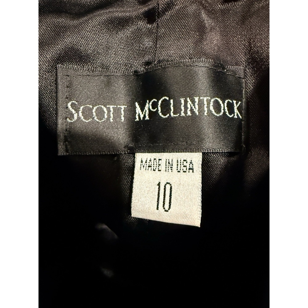 Scott McClintock Gown 10 Vintage Velvet Strapless Maxi Black Silver Embroidered - Picture 7 of 9